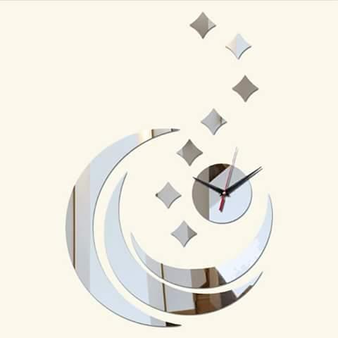 ( Moon Style) Acrylic Mirror Wall Clock